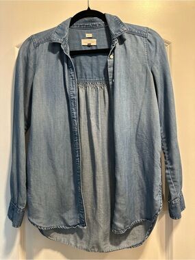 LOFT Light Blue Washed Denim Shirt